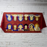 English Royal Portrait Print Table Runner with Unfinished Edges - 23" x 42"
