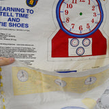 Learning to Tell Time and Tie Shoes Cut and Sew Fabric Panel - 32" x 46"