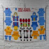 Bible School Hand Puppets Cut and Sew Fabric Panel - 36" x 44"