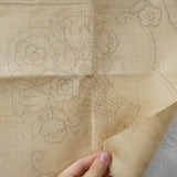 Floral Linen Oval Centerpiece, Stamped for Embroidery + Cutwork - 22" x 26"