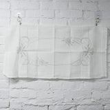 Cross Stitch Floral Print Cotton Table Runner, Stamped for Embroidery - 16" x 32"