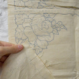 Roses Print Paragon Napkins Linen Panel, Stamped for Embroidery + Cutwork - 15" x 60"