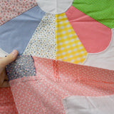Colorful Dresden Plate Applique Quilt Top - 51" x 74"