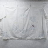 Rose Lace Cross Stitch Print Tablecloth, Stamped for Embroidery - 60" x 108" (Started)