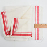 Red + White Fabric Toweling - 18" x 104" + 1 Finished Towel