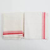 Red + White Fabric Toweling - 18" x 104" + 1 Finished Towel