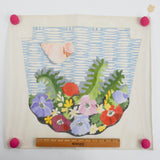 Flower + Shell Hand-Painted Mystery Shape Needlepoint Panel - 19" x 22"