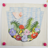 Flower + Shell Hand-Painted Mystery Shape Needlepoint Panel - 19" x 22"