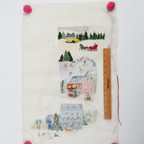 Winter Scenes Hand-Painted Stocking Needlepoint Panel - Partially Completed