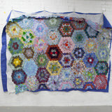 English Paper Pieced Fussy Cut Quilt Sandwich- 64" x 84"