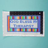 God Bless My Therapist Hand-Painted Needlepoint Canvas