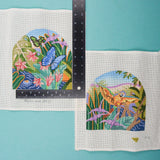 Tropical Landscapes Hand-Painted Needlepoint Canvases - Set of 2