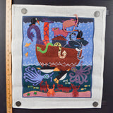 Noah's Ark Needlepoint Canvas - Started