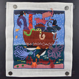 Noah's Ark Needlepoint Canvas - Started