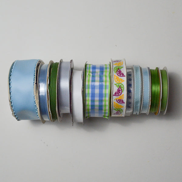 Blue + Green Ribbon Bundle - 12 Spools Default Title