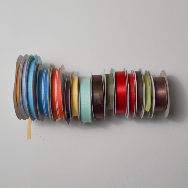 Twill Tape, Grosgrain + Assorted Ribbon Bundle - 12 Spools – Make