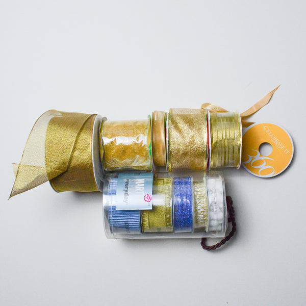 Gold + Blue Ribbon Bundle - 11 Spools Default Title