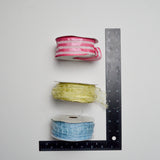 Pink, Yellow + Blue Sheer Patterned Ribbon - 3 Spools