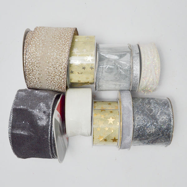 Metallic + Sparkly Ribbon Bundle - 10 Spools