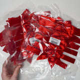 Red Satin Pre-Tied Bows with Glue Dot Adhesive - 3 Packs of 10