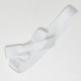 White 8" Satin Stretch Wide Loops with Pre-Tied Bows - Pack of 50