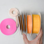 Pink, Orange, Yellow + Champagne Sheer Ribbon Bundle - 8 Spools