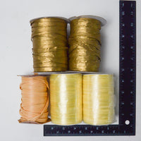 Gold, Yellow + Brown Raffia + Synthetic Raffia Ribbon - 5 Spools