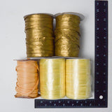 Gold, Yellow + Brown Raffia + Synthetic Raffia Ribbon - 5 Spools