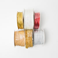 Gold, Red + White Holiday Cording - 6 Spools