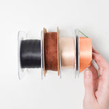 Black, Neutral + Peach Paper Source Chiffon + Satin Ribbon Bundle - 4 Spools