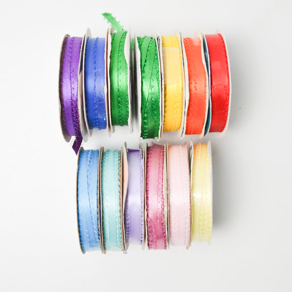 Rainbow Picot Edge Ribbon Bundle - 13 Spools