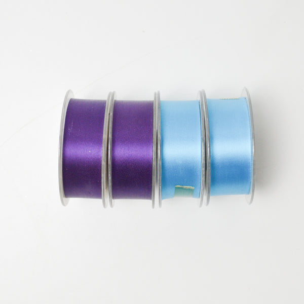 Blue + Purple Satin Ribbon - 4 Spools