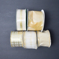 Gold Glitter Ribbon - 5 Spools