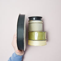 Green + Beige Grosgrain Textured Ribbon Bundle - 5 Spools