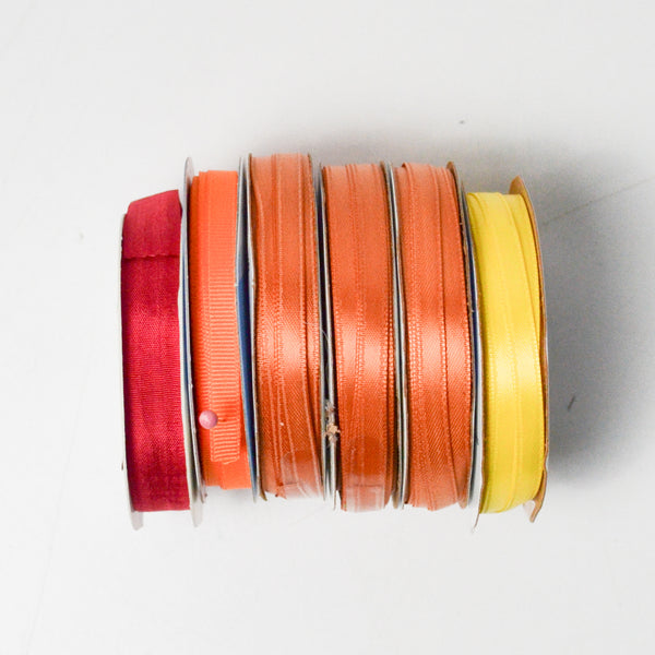 Red + Orange Ribbon Bundle - 6 Spools