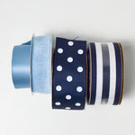 Blue + Black Ribbon Bundle - 4 Spools