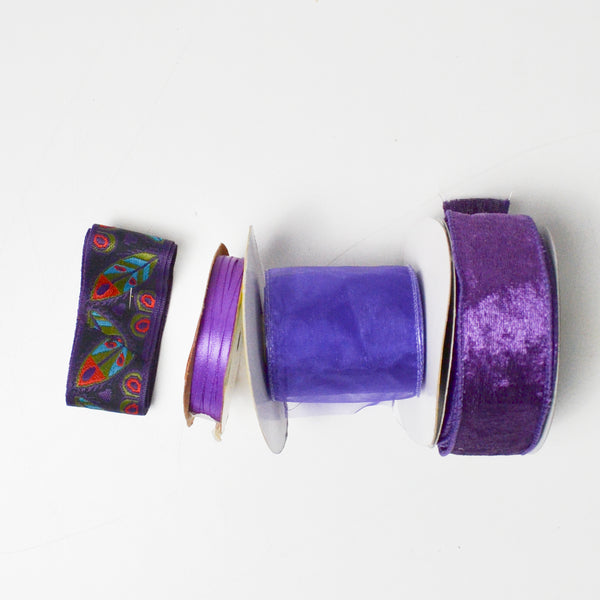 Purple Ribbon Bundle - 4 Spools