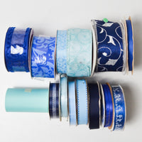 Blue + Green Ribbon Bundle - 14 Spools
