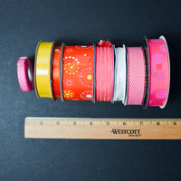 Pink + Orange Ribbon Bundle - 8 Spools