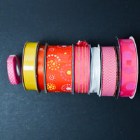 Pink + Orange Ribbon Bundle - 8 Spools