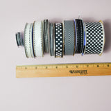 Black + White Fabric Ribbon Bundle - 9 Spools