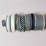 Black + White Fabric Ribbon Bundle - 9 Spools