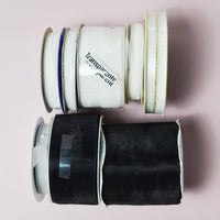 Black + White Sparkly + Sheer Ribbon Bundle - 8 Spools