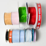 Solid Color Organdy Ribbon Bundle - 12 Spools