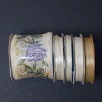 Cream, Tan + Floral Ribbon - 5 Spools