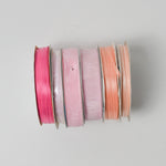 Pink Satin + Organza Ribbon - 6 Spools