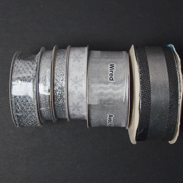Sparkly Silver Ribbon - 6 Spools