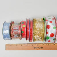 Christmas + Winter Sparkly Ribbon - 7 Spools