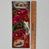 Red, Green + White Satin + Grosgrain Ribbon Bundle