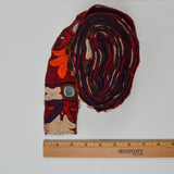 Red + Beige Embroidered + Mirrored Appliqué Leaf Trim